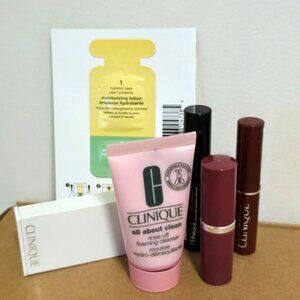 CLINIQUE 6pc Makeup Set Black Honey + Love Pop Lipstick All About Shadow Duo